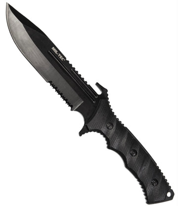 KAMPFMESSER G10 M.NYLON SCHEIDE SCHWARZ