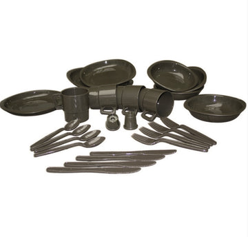 TELLER U. BESTECK-SET 26-TLG. OLIV