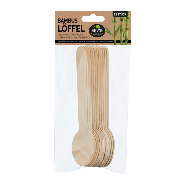 Bambus Löffel, 12er Set, ca. 16cm